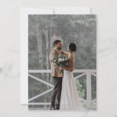 Modern Floral Frame Photo Modern Wedding  Kaart (Achterkant)