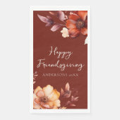 Modern Floral Friendsgiving  Servet (Voorkant)