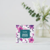 Modern Floral Fuchsia Groen Visitekaartje (Staand voorkant)