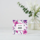 Modern Floral Fuchsia Roze Visitekaartje (Staand voorkant)