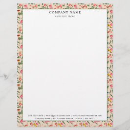 Modern Floral Garden Pattern Company Name Details Briefhoofd
