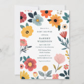 Modern Floral Gender Neutral Baby Shower Kaart (Voorkant)