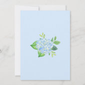 Modern Floral Geometric Blue Hydrangea Wedding Kaart (Achterkant)