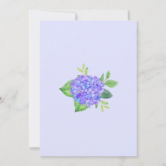Modern Floral Geometric Paarse Hydrangea Wedding Kaart (Achterkant)