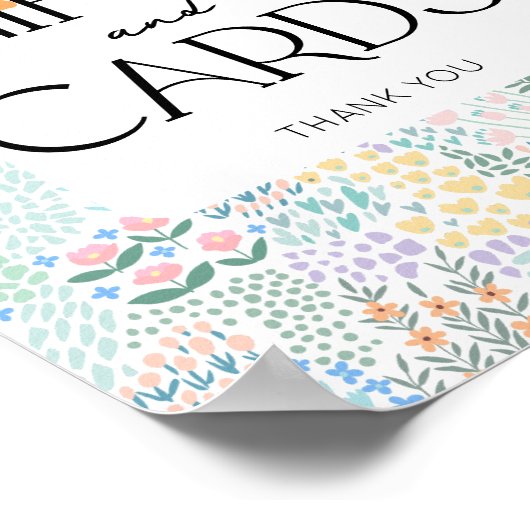 Modern Floral Girl Baby shower Cadeaus en Kaart Si Poster (Hoek)