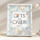 Modern Floral Girl Baby shower Cadeaus en Kaart Si Poster