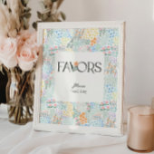 Modern Floral Girl Baby shower Favors Sign Poster