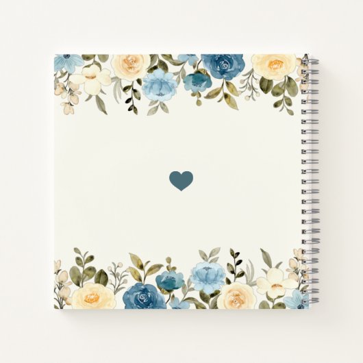 Modern Floral Girly Trendy Sketchbook , op maat ge Notitieboek (Achterkant)