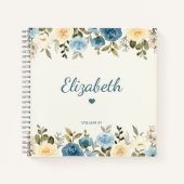 Modern Floral Girly Trendy Sketchbook , op maat ge Notitieboek (Voorkant)