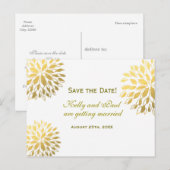 Modern Floral Gold Foil Elegant Wedding Briefkaart (Voorkant / Achterkant)