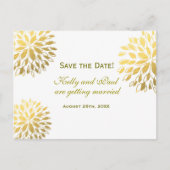 Modern Floral Gold Foil Elegant Wedding Briefkaart (Voorkant)