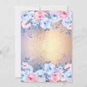 Modern Floral Gold Glitter 70e verjaardag Kaart (Achterkant)