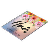 Modern Floral Gold Glitter Hair Appointment Notitieboek (Linkerzijde)