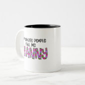 Modern Floral Granny Typografie Moederdag Tweekleurige Koffiemok (Voorkant links)