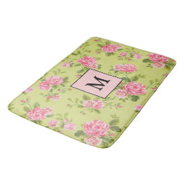 Modern Floral Green Roos Badmat