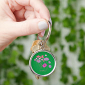  Modern Floral Green Sleutelhanger (Hand)