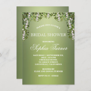 Modern Floral Greenery Bridal Shower Kaart