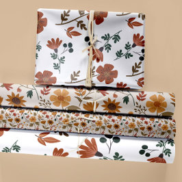 Modern Floral Greenery Girly Gold Rust Inpakpapier Vel