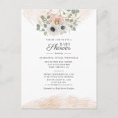 Modern Floral Greenery Pampas Grass Baby shower Uitnodiging Briefkaart (Voorkant)