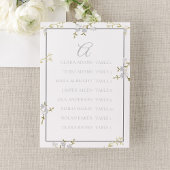 Modern Floral Grey Wedding Seating Chart Kaart