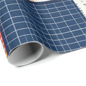 Modern Floral Grid Patchwork patroon Cadeaupapier (Rol Hoek)