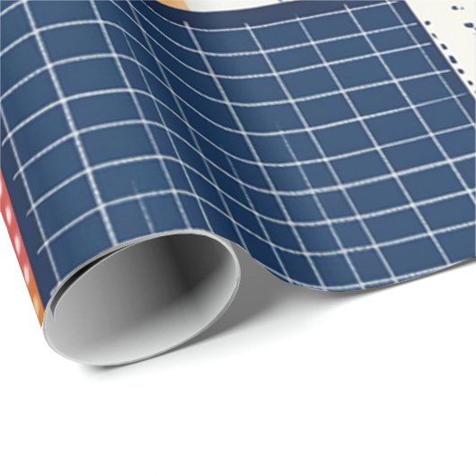 Modern Floral Grid Patchwork patroon Cadeaupapier (Rol Hoek)