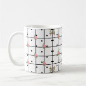 Modern Floral Grid Roos Design Koffiemok (Links)
