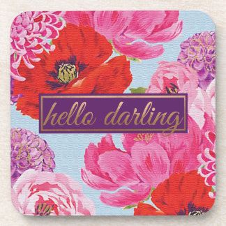Modern Floral Hallo Darling Square Onderzetter