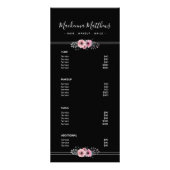Modern Floral Handtekening Black Salon Service Men Reclamekaart (Voorkant)