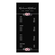 Modern Floral Handtekening Black Salon Service Men