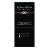 Modern Floral Handtekening Black Salon Service Men Reclamekaart (Achterkant)