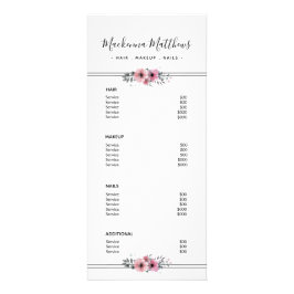 Modern Floral Handtekening White Salon Service Men Reclamekaart