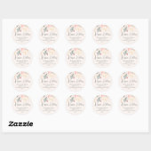 Modern Floral Happiest Feestdagen Envelope Seals Ronde Sticker (Vel)