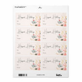 Modern Floral Happiest Feestdagen Rectangular Gift Etiket (Full Sheet)