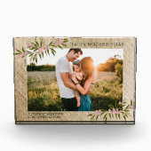 Modern Floral Happy Moederdag Elegant Nieuw Mam Fotoblokken (Voorkant)