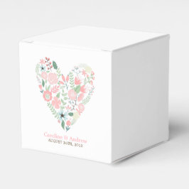 Modern Floral Heart Wedding Bedankdoosjes