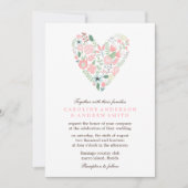 Modern Floral Heart Wedding Kaart (Voorkant)