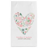 Modern Floral Heart Wedding Klein Cadeauzakje (Achterkant)
