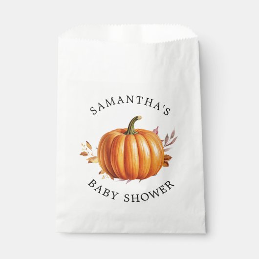 Modern Floral Herfst Baby shower Bedankzakje (Voorkant)