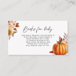 Modern Floral Herfst Baby shower Boeken voor Baby Informatiekaartje
