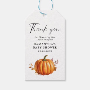 Modern Floral Herfst Baby shower Cadeaulabel