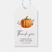 Modern Floral Herfst Baby shower Cadeaulabel (Voorkant)