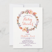 Modern Floral Herfst Baby shower Kaart (Voorkant)