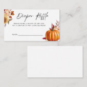 Modern Floral Herfst Baby shower Luier Raffle Informatiekaartje (Voorkant / Achterkant)