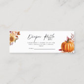 Modern Floral Herfst Baby shower Luier Raffle Mini Visitekaartje (Achterkant)