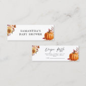 Modern Floral Herfst Baby shower Luier Raffle Mini Visitekaartje (Voorkant / Achterkant)