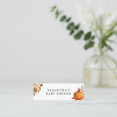 Modern Floral Herfst Baby shower Luier Raffle Mini Visitekaartje (Staand voorkant)