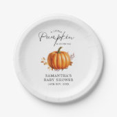 Modern Floral Herfst Baby shower Papieren Bordje (Voorkant)