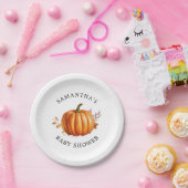 Modern Floral Herfst Baby shower Papieren Bordje (Feest)