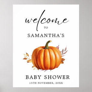 Modern Floral Herfst Baby shower Poster
